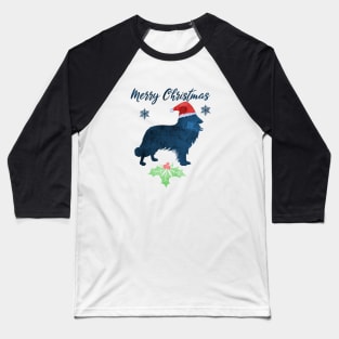 Christmas Collie Dog Art Baseball T-Shirt